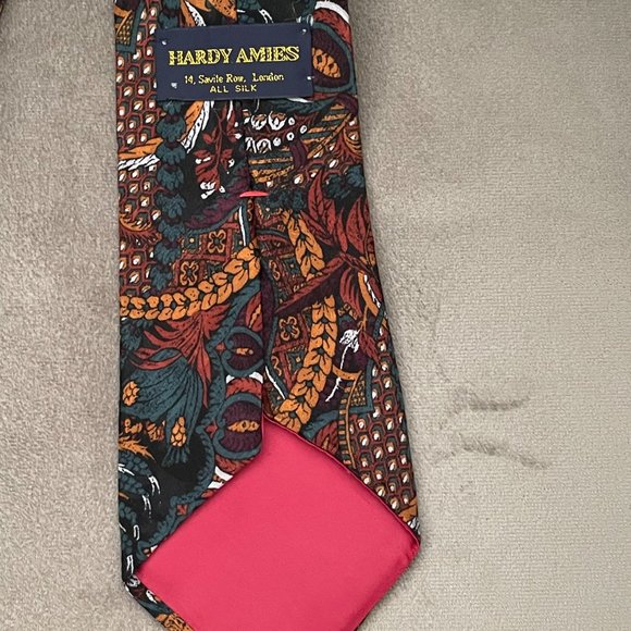 Hardy Amies Men's Colorful Silk Tie - Picture 4 of 4